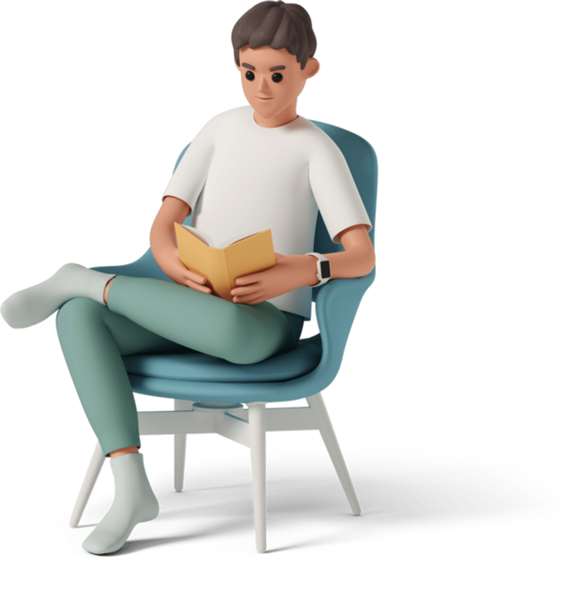 Cartoon guy reading